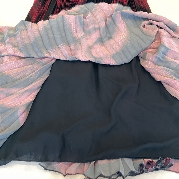 Milly Swirl Print Pleats Maxi Dress V-Neck Size 10 - Picture 13 of 16